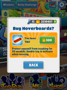 The new Hoverboard purchasing screen