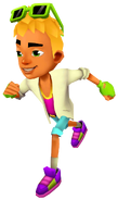 Nick in his Neon Outfit running in high score