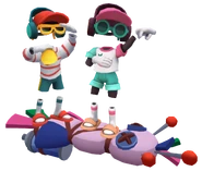 Tutti and Frutti on Raggedy Runner with Medieval Masters Bundle pose