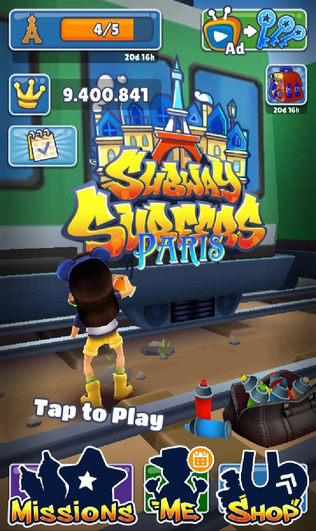 Play Subway Surfers Paris 2021  Free Online Games. KidzSearch.com