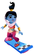 Amira in her Genie Outfit surfing on Piece Of Cake