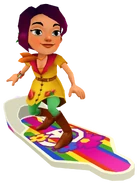 Jolien in her Spring Outfit surfing on Groovy