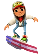 Jake surfing on E-Racer