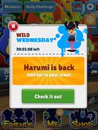 Harumi's reappearance