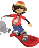 Saru surfing on The De-lyre-ious