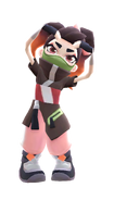 Oni Hime doing a heart pose