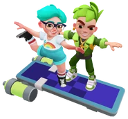Rain and Lucky on Skyrocket with Sunny Trio Bundle pose