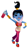 Amira in her Genie Outfit with Song Yi's pose