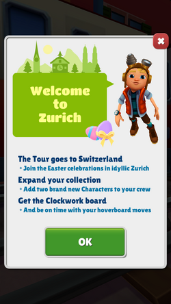 Subway Surfers World Tour: Zurich, Subway Surfers Wiki