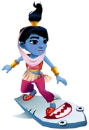 Amira in her Genie Outfit surfing on Great White (transparent)