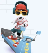 Tutti surfing on Moped