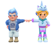 Finlay fist bumping Leif