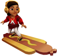 Alicia surfing on Hotdog