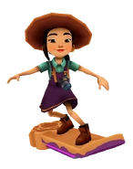 Liu in her Birdwatcher outfit Surfing on Moon Cake