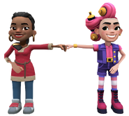 Cleo in her Heart Breaker Outfit fist bumping Lana in her Nordic Outfit