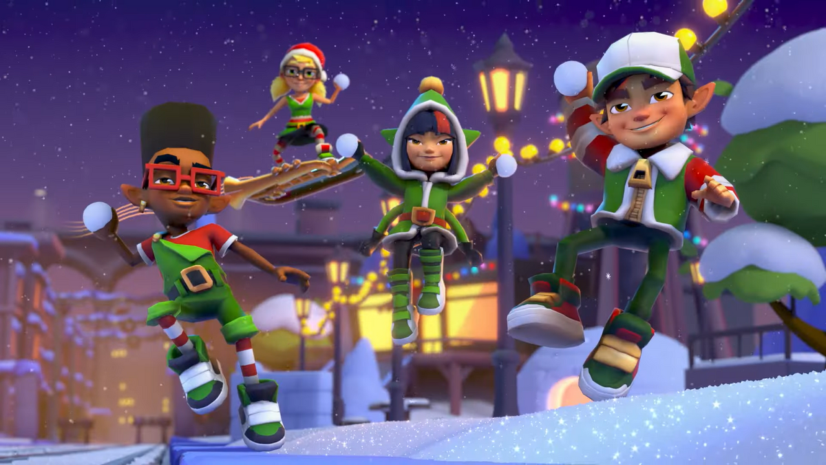 Subway Surfers na Cidade do Metrô de Natal 2022 com Personagens Elfos 