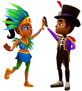 Carmen and Eddy high fiving