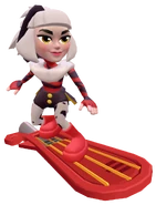 Vivienne surfing on The De-lyre-ious