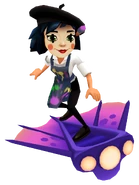 Coco in her Art Outfit surfing on Viperfish