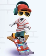 Tutti surfing on Finish Line