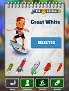 Selecting Great White with Olivia in her Skate Outfit