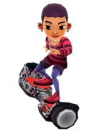 Nina surfing on Crew Crush