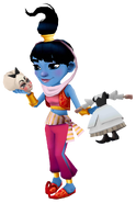 Amira in her Genie Outfit with Thursday's pose