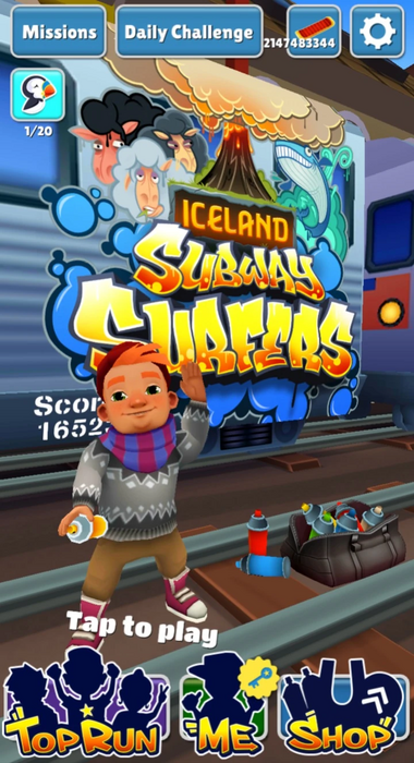 Game Subway Surfers Iceland online. Play for free