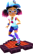 Jenny in her Pixel Outfit riding Pixel Heart