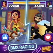 Summer Games BMX Racing versus: Jolien with Pedal vs Akira and his motocycle