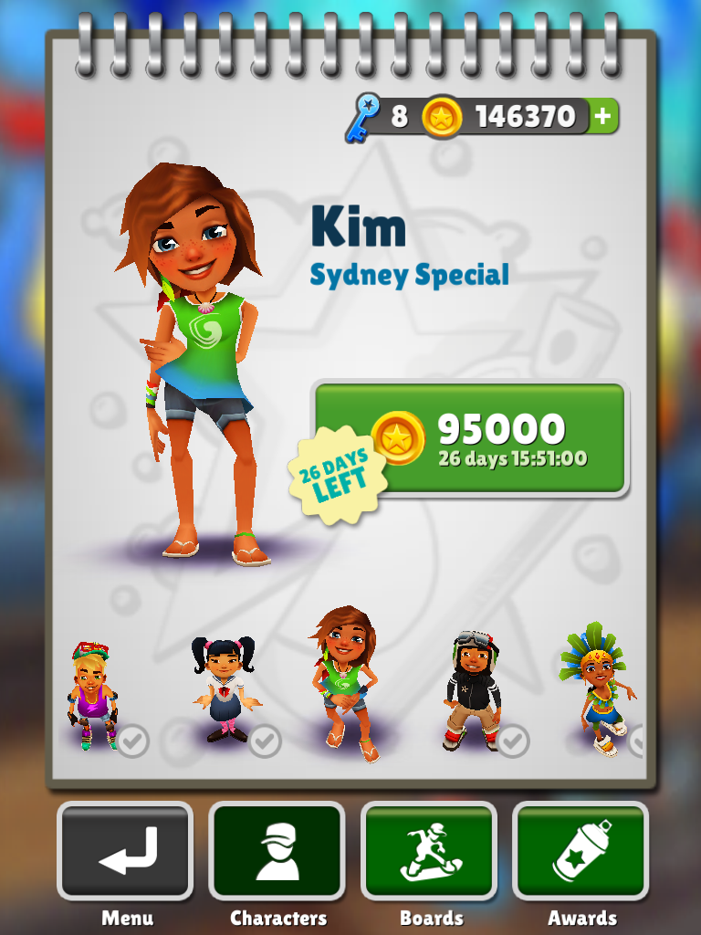 She is the sixth limited character in Subway Surfers, and the fourth limite...