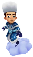 Nicolai in his Frost Outfit surfing on Snow Cloud