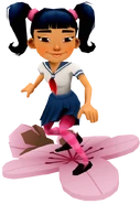 Harumi surfing on Sakura