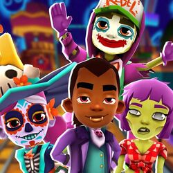 Subway surfers Mexico Halloween - scarlett VS Manny ZOMBIE JAKE Zoe MIKE  Character Chinese version 