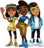 Kareem, Jasmine in her Safari Outfit and Zuri in her City Outfit