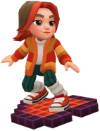 Sindri surfing on Pixel Heart