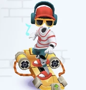 Tutti surfing on Bass Blaster