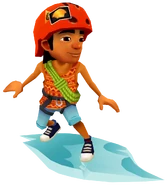 Carlos surfing on Glacier