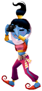 Amira in her Genie Outfit with Jamie's pose