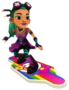 Nina in her Cyberpunk Outfit surfing on Groovy