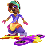 Rani surfing on Splash