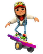 Jake surfing on Glitter Blaster