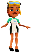 Kim in her Dive Outfit with Carmen's pose