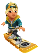 Alexandre surfing on Bass Blaster