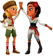 Olivia and Rosa high fiving