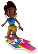 Zuri in her City Outfit surfing on Groovy