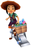 Liu in her Birdwatcher Outfit on Pedal