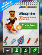 Selecting Windglider during the event