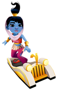 Amira in her Genie Outfit surfing on Roller