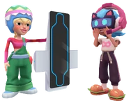 Meggan giving Future Wave to Hammy-Bee